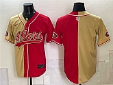 Men's San Francisco 49ers Blank Gold Red Split Stitched Jersey,baseball caps,new era cap wholesale,wholesale hats