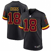 Men's Washington Commanders #18 Stephon Diggs Black 2026 Hail Raiser Alternate Vapor Limited Stitched Jersey Dzhi
