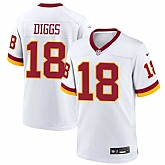 Men's Washington Commanders #18 Stephon Diggs White Vapor Limited Stitched Jersey Dzhi