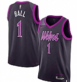Men's Minnesota Timberwolves #1 LaMelo Ball 2026 Purple City Edition Stitched Jersey Dzhi,baseball caps,new era cap wholesale,wholesale hats