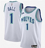 Men's Minnesota Timberwolves #1 LaMelo Ball 2026 White Classic Edition Stitched Jersey Dzhi,baseball caps,new era cap wholesale,wholesale hats
