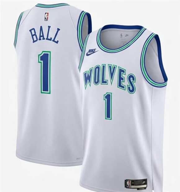 Men's Minnesota Timberwolves #1 LaMelo Ball 2026 White Classic Edition Stitched Jersey Dzhi,We sell and wholesale Men's Minnesota Timberwolves #1 LaMelo Ball 2026 White Classic Edition Stitched Jersey Dzhi on line form chian!